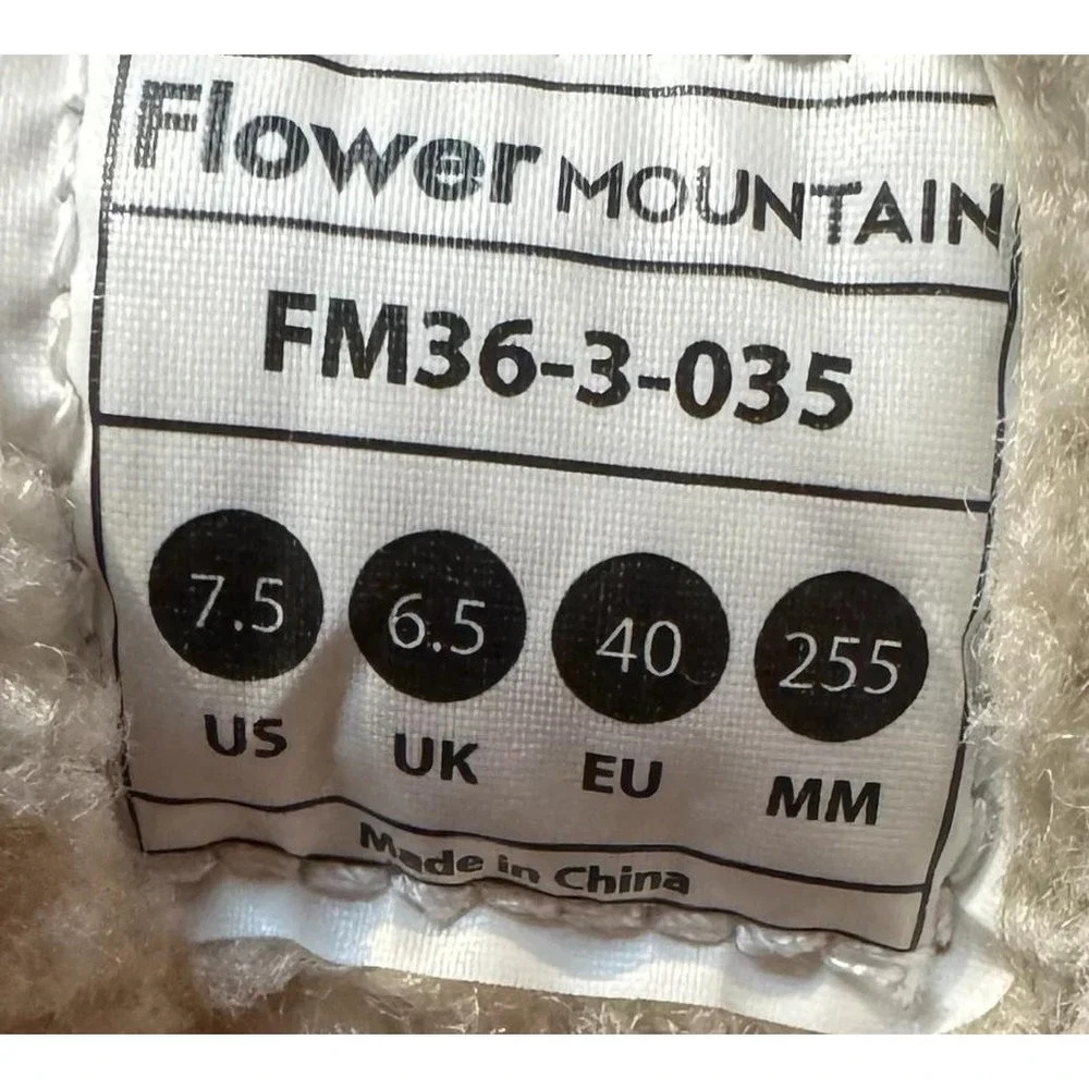 Flower Mountain Shoes‎ Womens Size 7.5 White Pink Sherpa Suede Trail FM36-3-035
